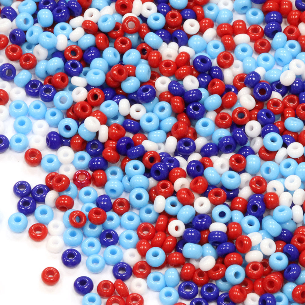 Seed Bead Patriot Mix 8/0 - Pack of 50g