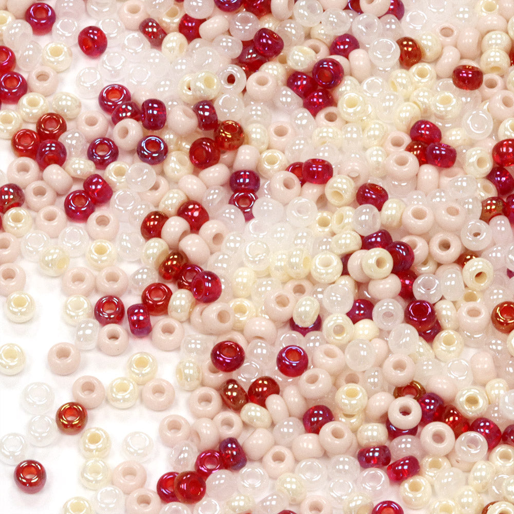 Seed Bead Strawberries & Cream Mix 8/0 - Pack of 50g