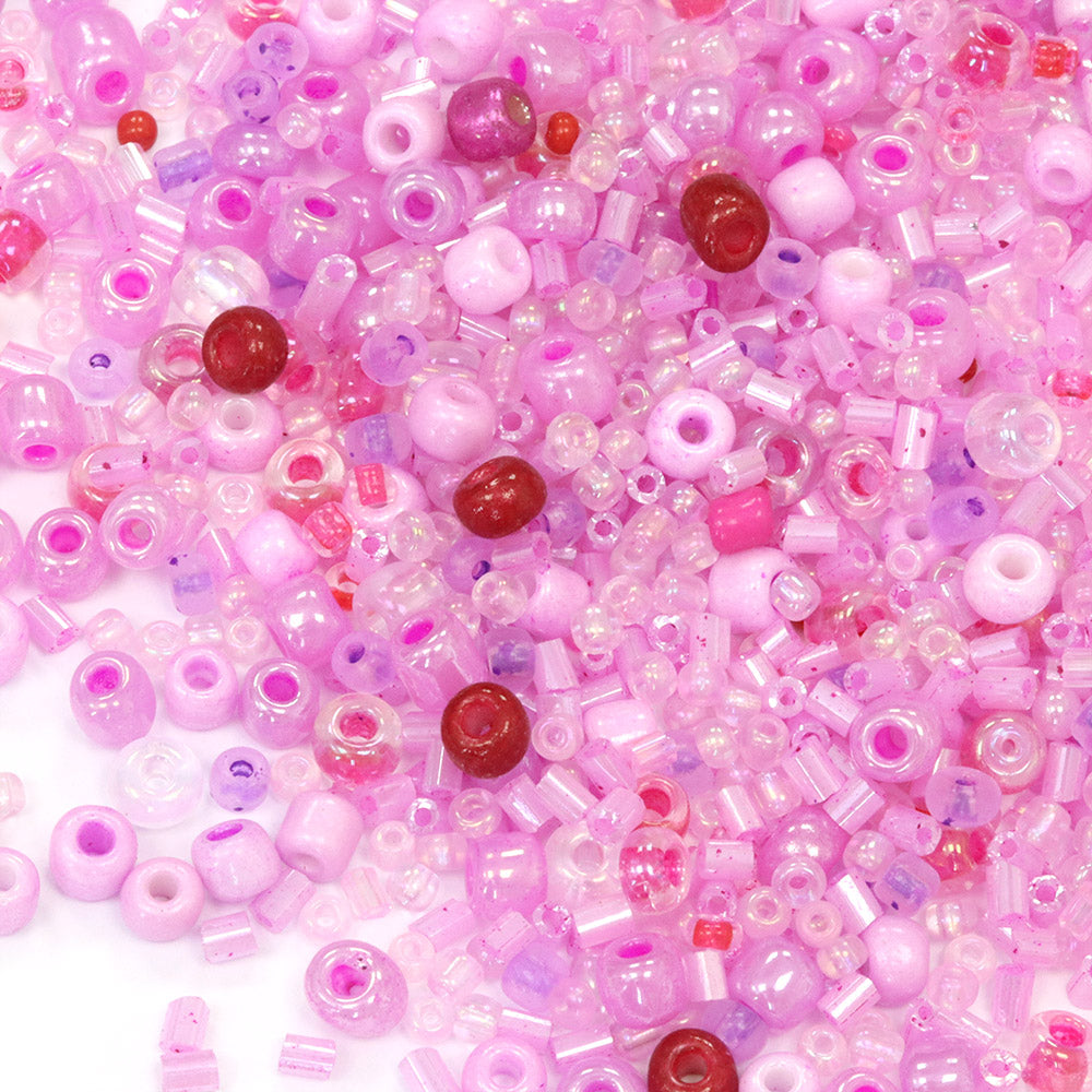 Seed Bead Mix Pink  - Pack of 30g