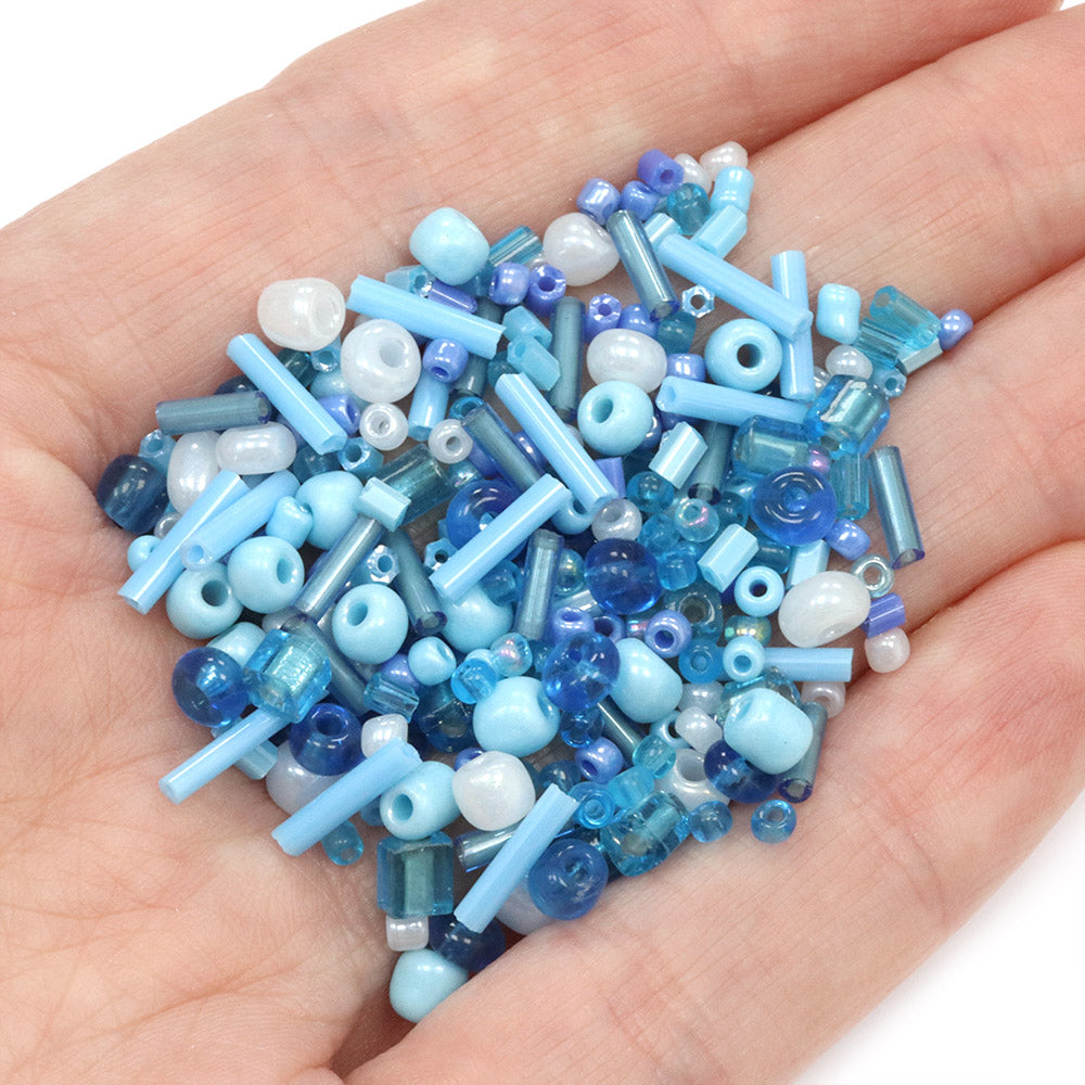 Seed Bead Mix Turquoise  - Pack of 30g