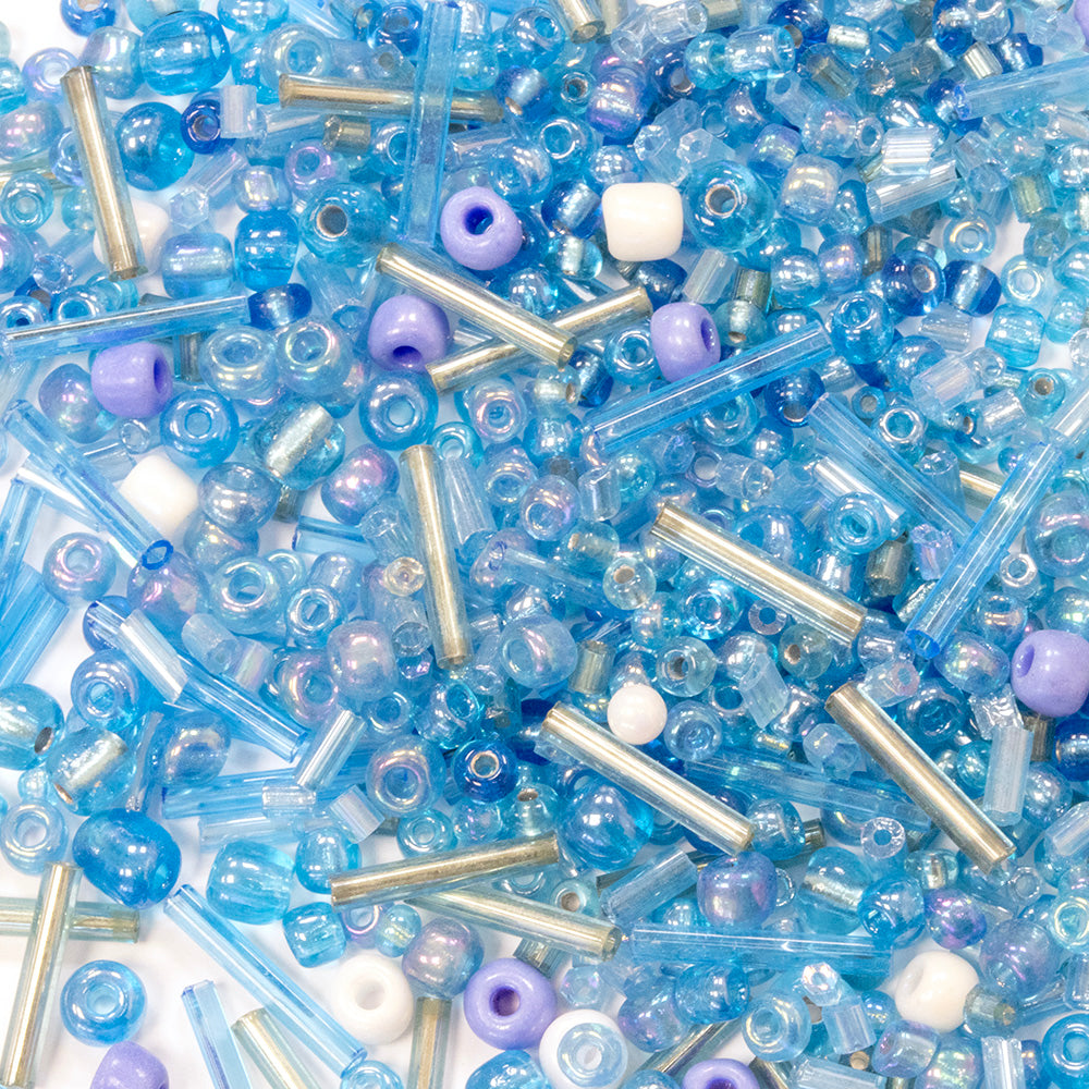 Seed Bead Mix Turquoise  - Pack of 30g