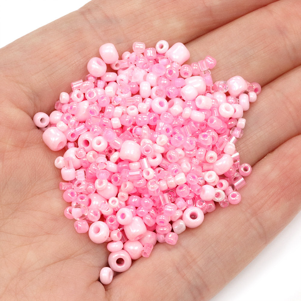 Seed Bead Mix Pale Pink  - Pack of 30g