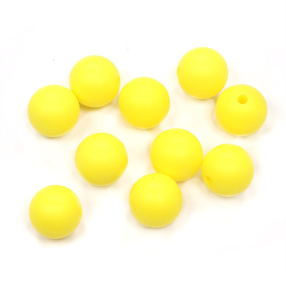 Silica Round Beads 12mm Custard Yellow - Pack of 10