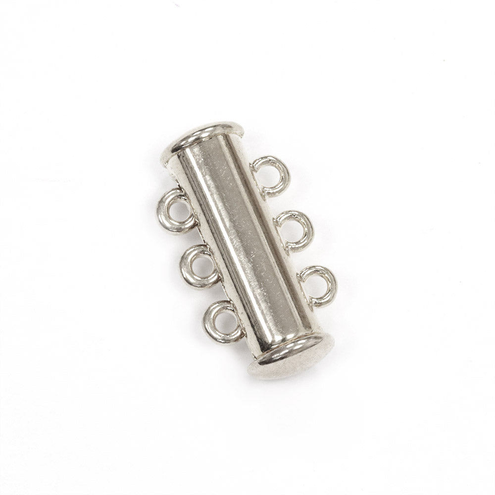 Magnetic Slider Clasp Silver Plated 19.5x10.5mm - Pack of 2