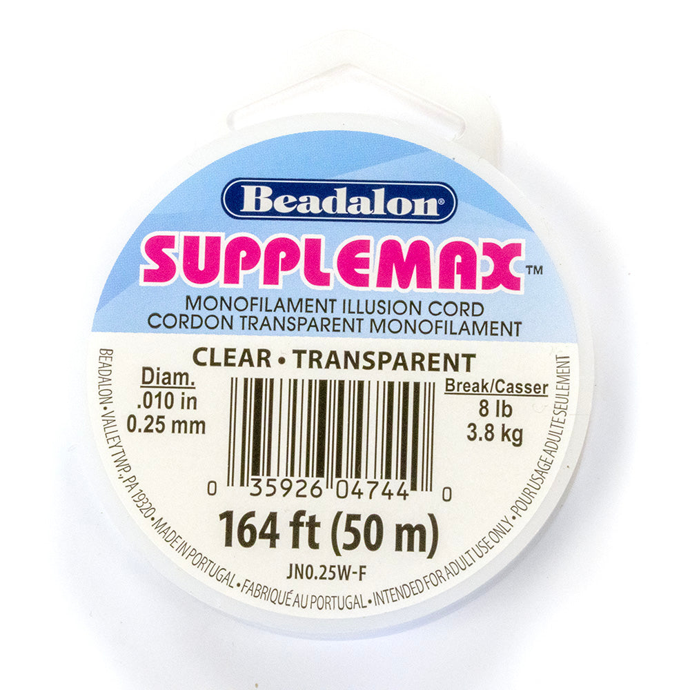 Beadalon SuppleMax Monofilament Clear 0.25mm - Reel of 50m