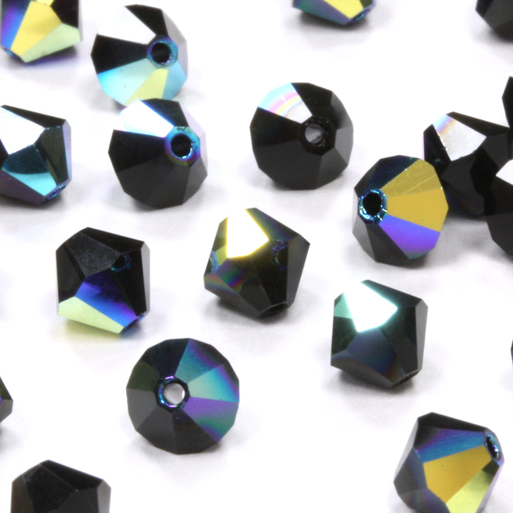Preciosa Jet AB Bicone 4mm Pack of 20