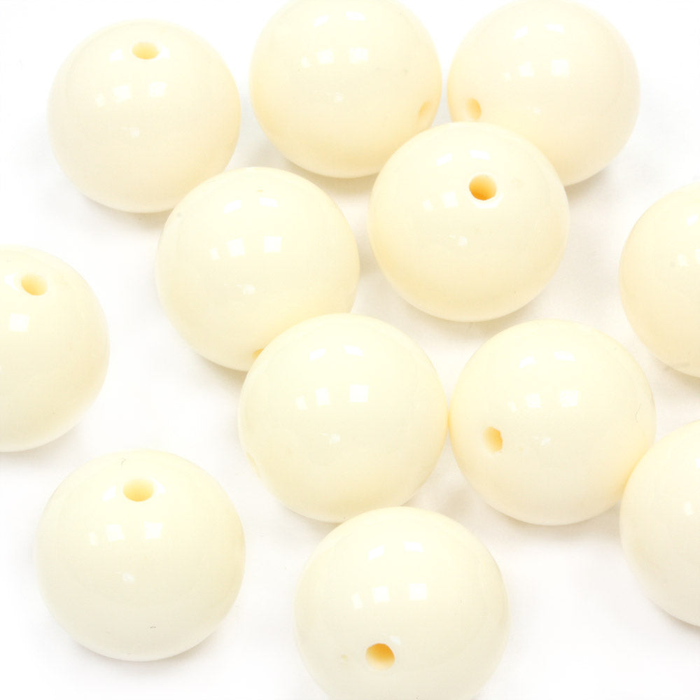 Acrylic Rounds 16mm Ice Cream Yellow - Pack of 20