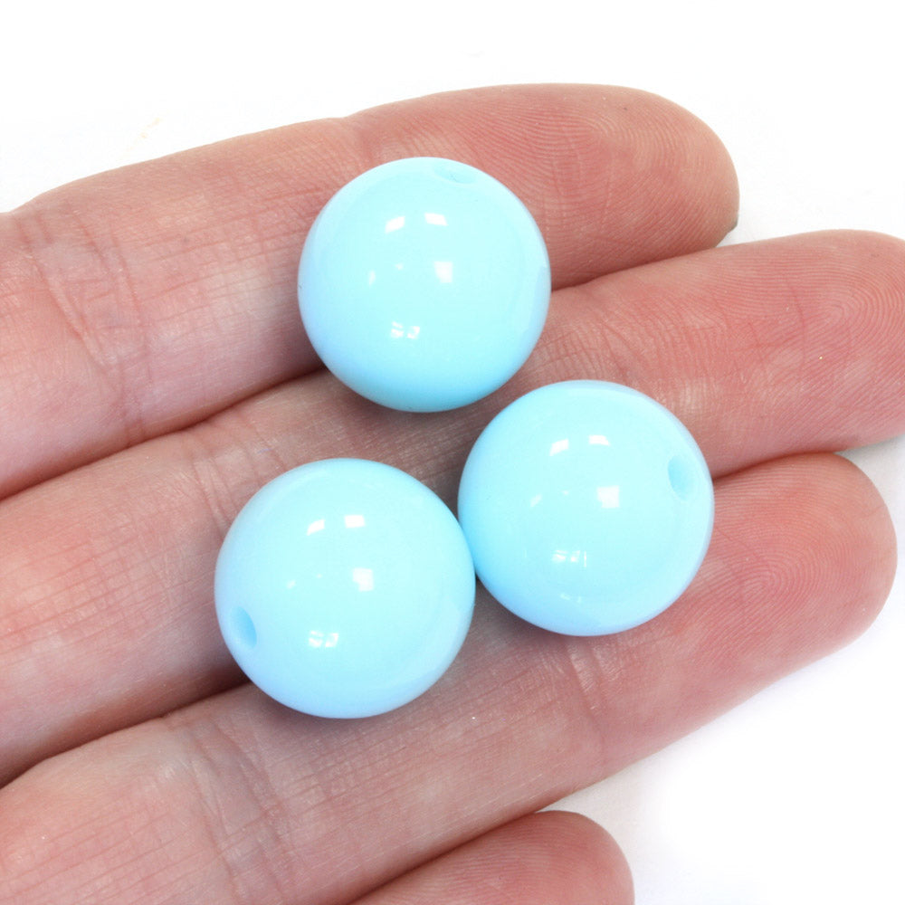 Acrylic Rounds 16mm Ice Cream Blue - Pack of 20