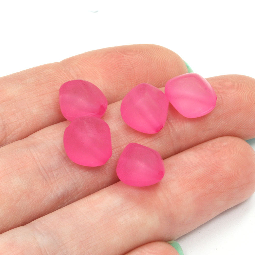 Frosted Acrylic Pyramids 10x7mm Hot Pink - Pack of 100