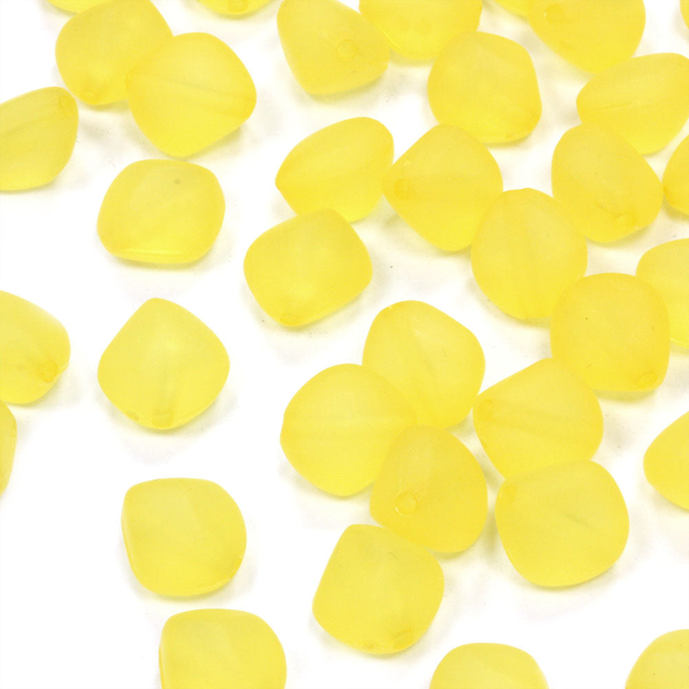 Frosted Acrylic Pyramids 10x7mm Yellow - Pack of 100