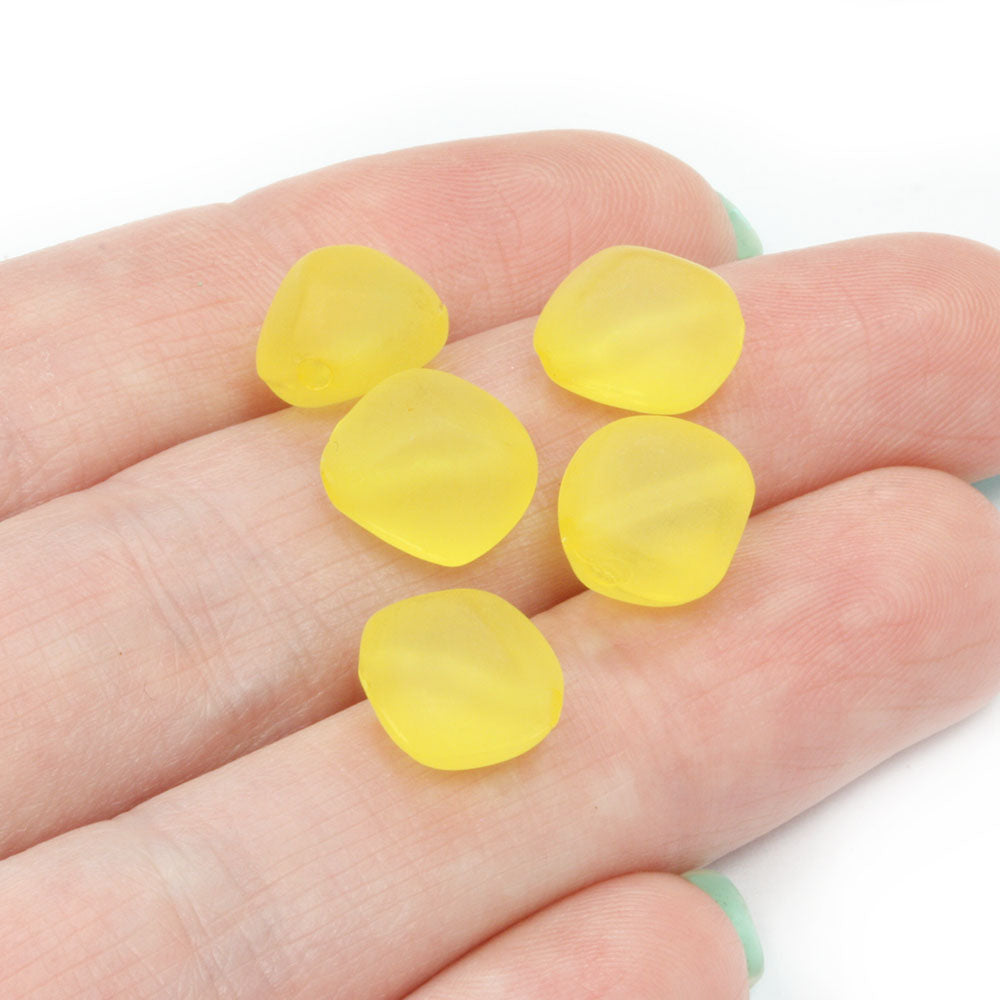 Frosted Acrylic Pyramids 10x7mm Yellow - Pack of 100