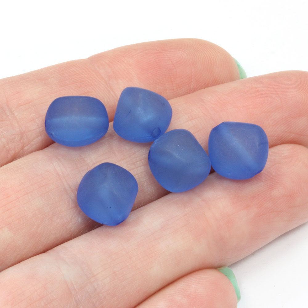 Frosted Acrylic Pyramids 10x7mm Royal Blue - Pack of 100