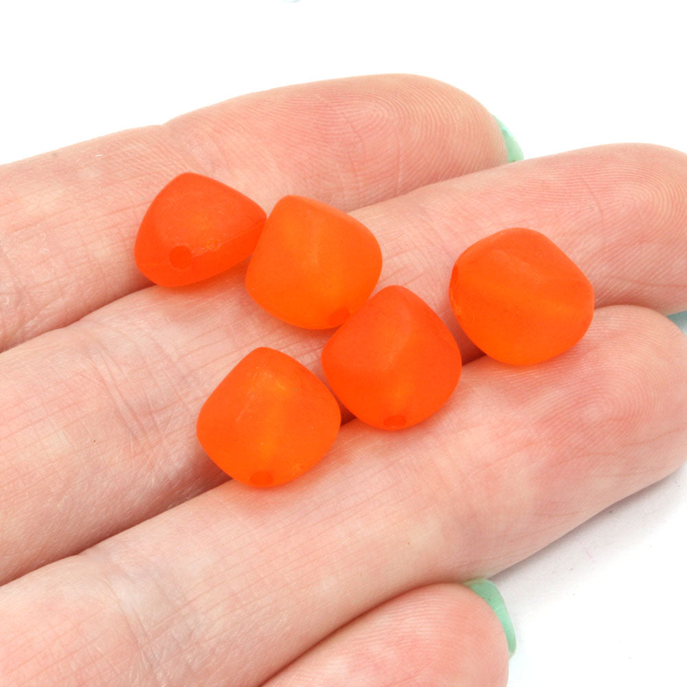Frosted Acrylic Pyramids 10x7mm Orange - Pack of 100