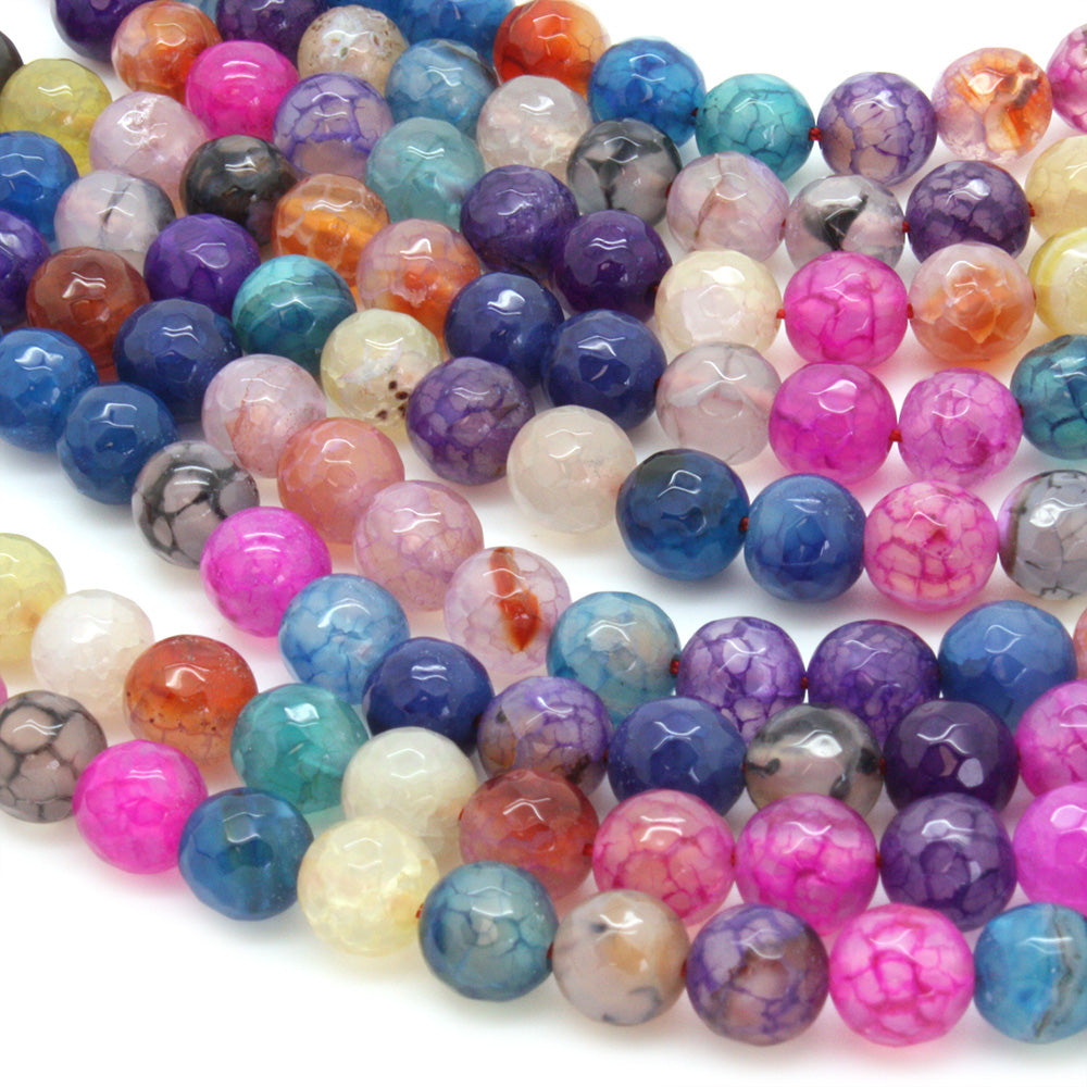 Agate Faceted Rounds 8mm Multicoloured - 35cm Strand