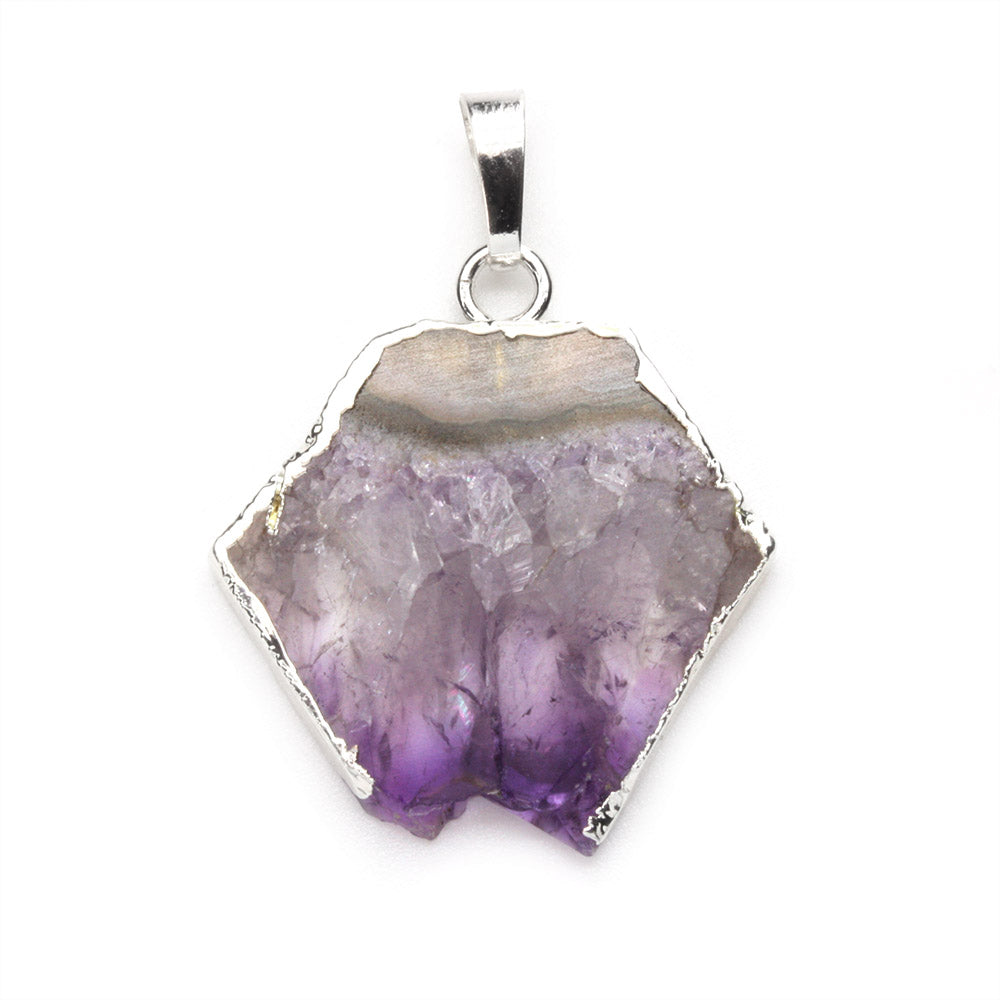 Amethyst Pendant Silver Plated - 1 piece