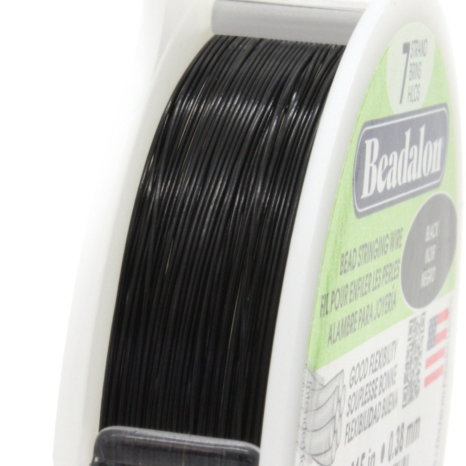 Beadalon Black Beading Wire 7 strand-Reel of 9m