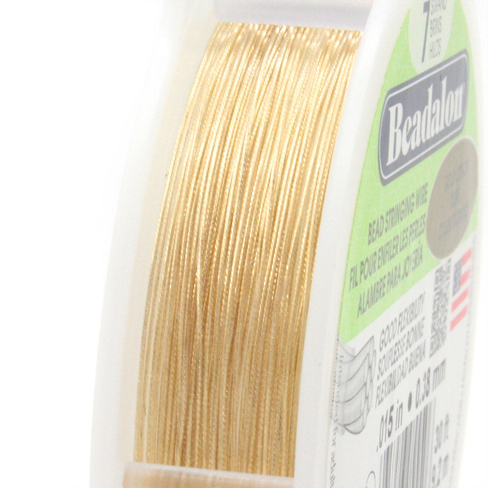 Beadalon Gold Beading Wire 7 strand-Reel of 9m