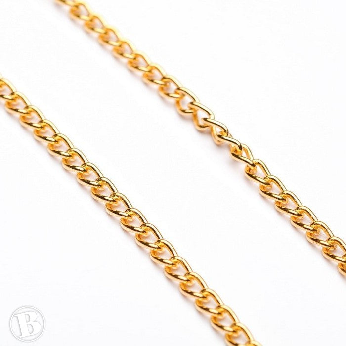 Light Chain Gold Plated Metal 3mm-Pack of 1m
