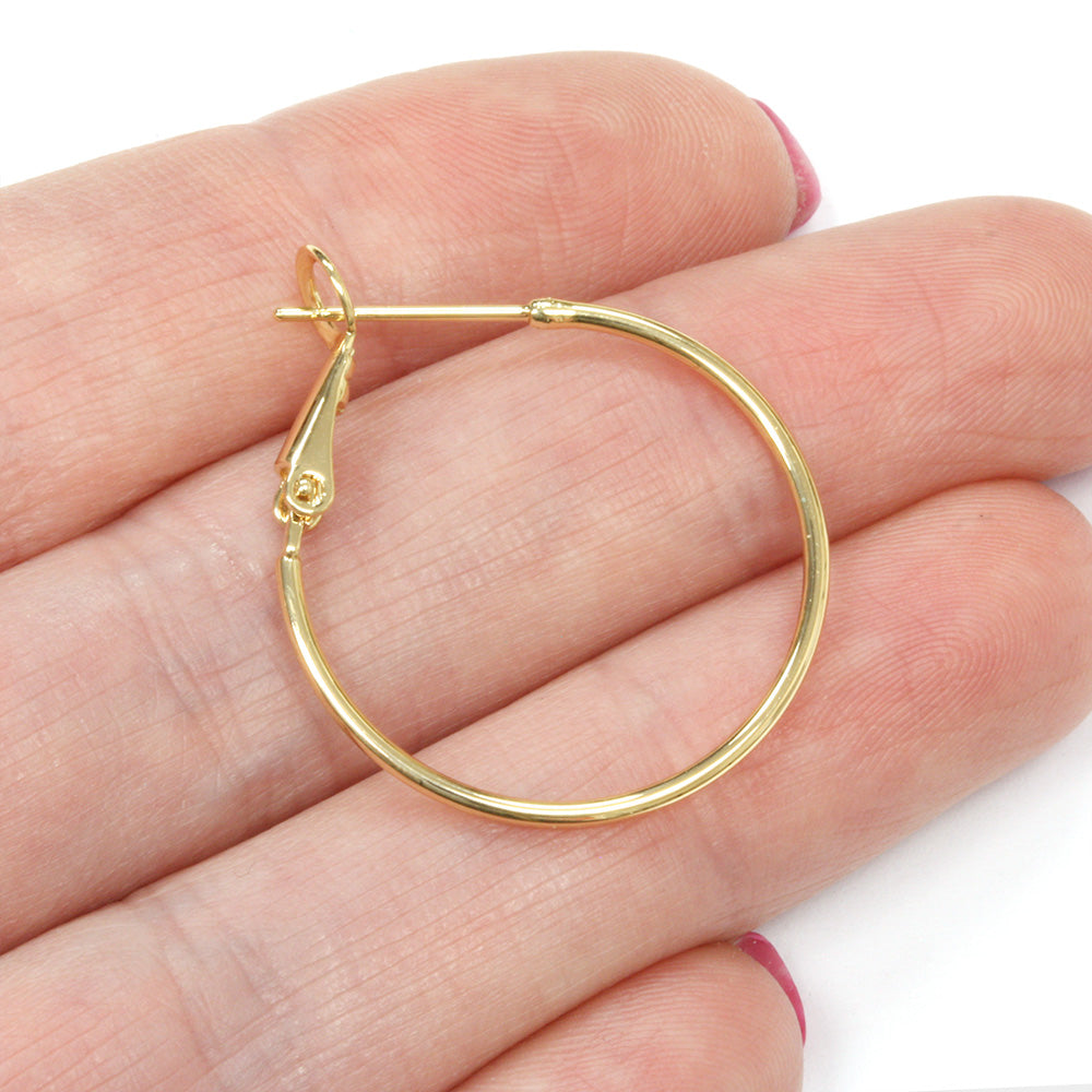 Ear Hoop 25mm Gold Plated - Pack of 2
