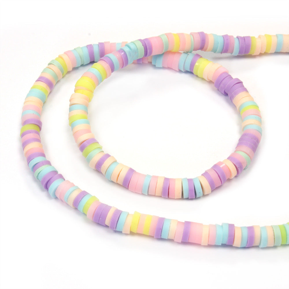 Polymer Clay 4mm Disc Ice Cream Mix 16 String