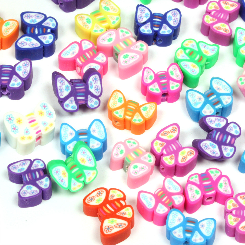 Polymer Clay Butterflies 10mm - Pack of 50