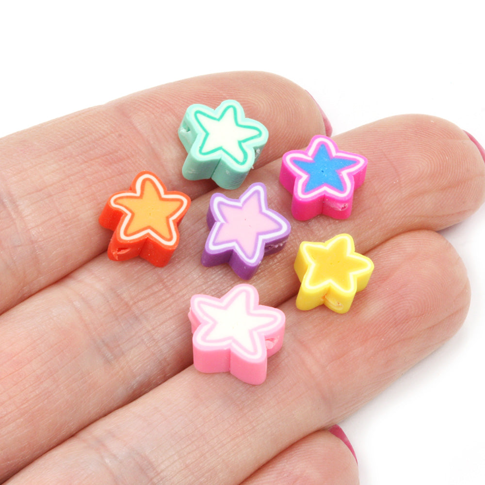 Polymer Clay Star Mix 10mm - Pack of 50