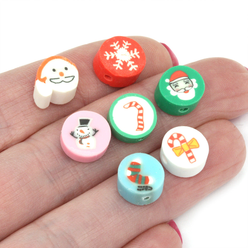 Polymer Clay Christmas Mix 10mm - Pack of 50