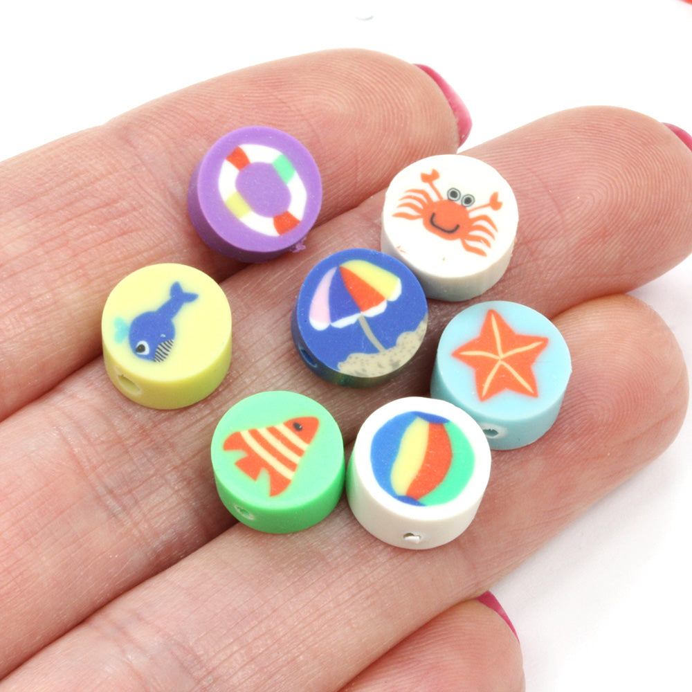 Polymer Clay Seaside Mix 10mm - Pack of 50