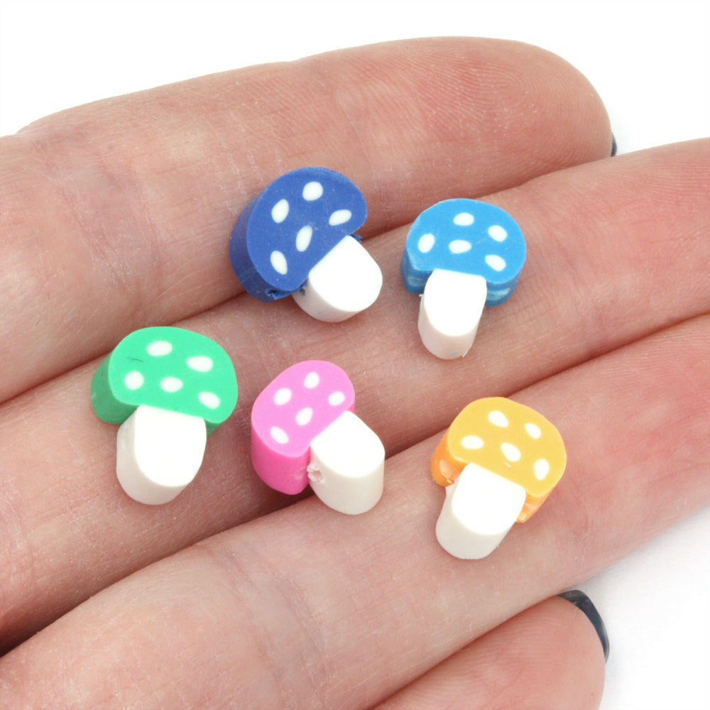 Polymer Clay Toadstool Mix 10mm - Pack of 50
