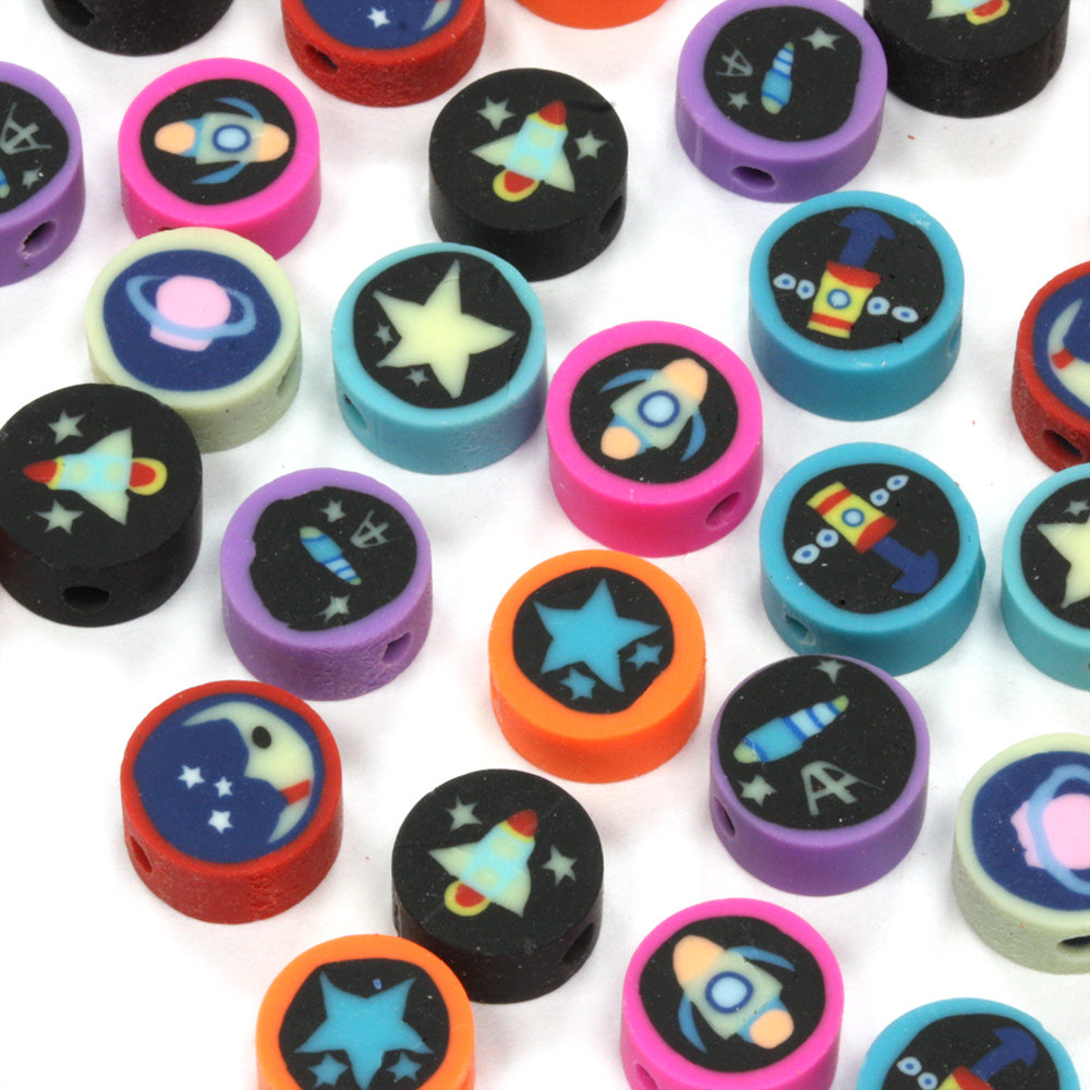 Polymer Clay Space Mix 10mm - Pack of 50