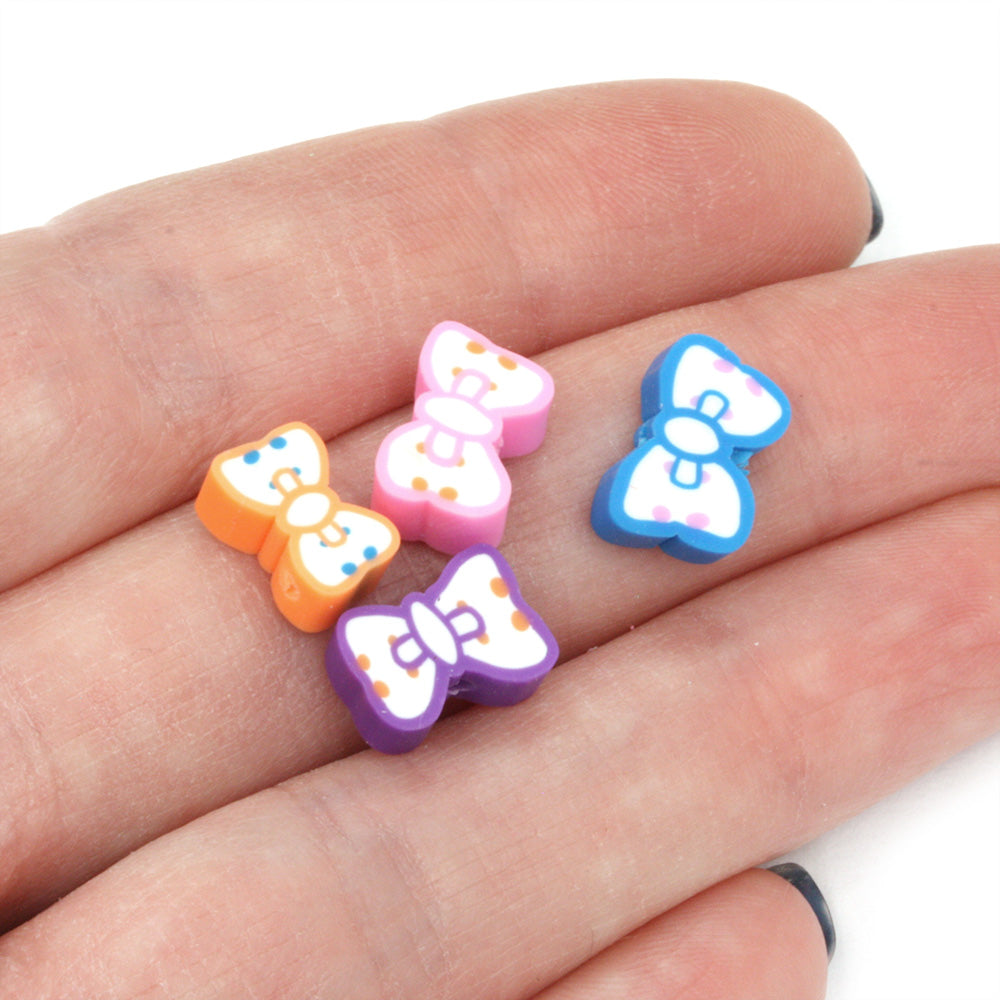 Polymer Clay Bows Mix 10mm - Pack of 50