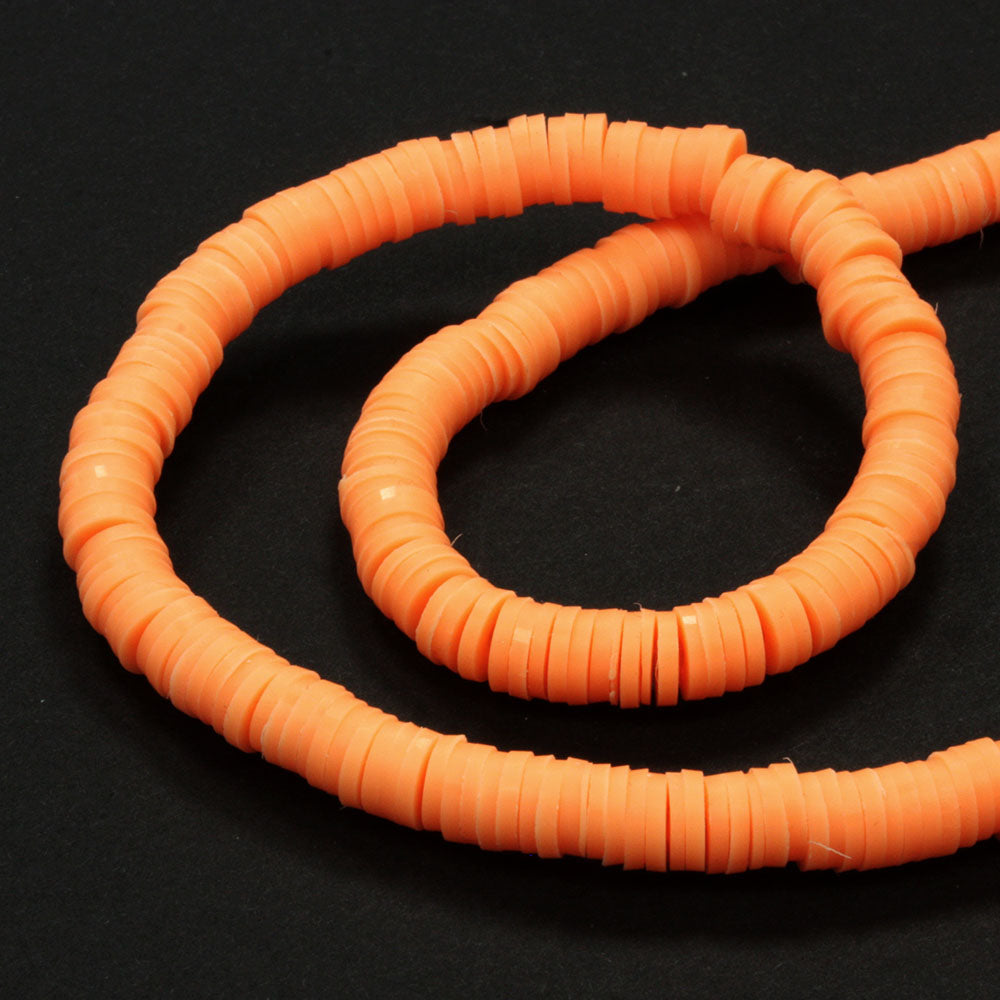 Polymer Clay Glow in the Dark Discs Orange 6mm - Pack of 1
