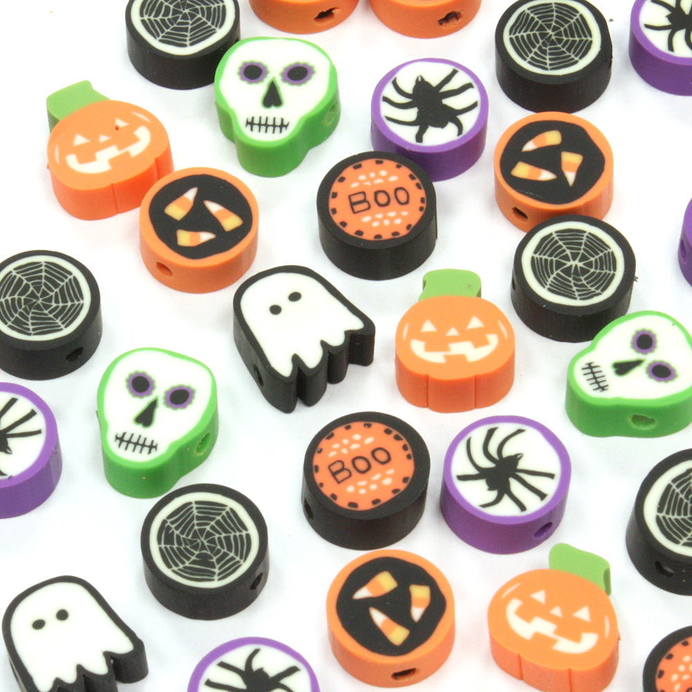 Polymer Clay Halloween Shapes 10mm - Pack of 50
