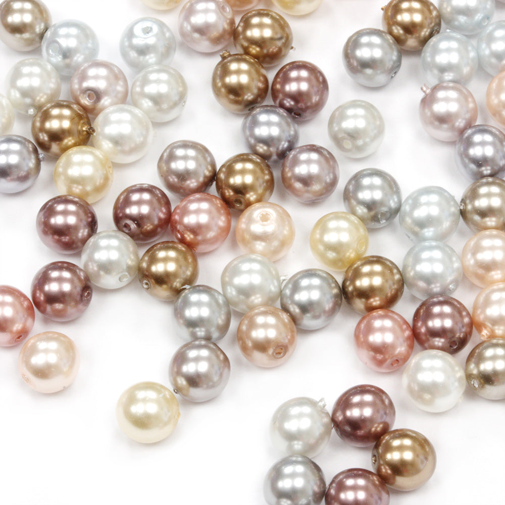 Pearl Mix Glass Round 6mm-Pack of 100