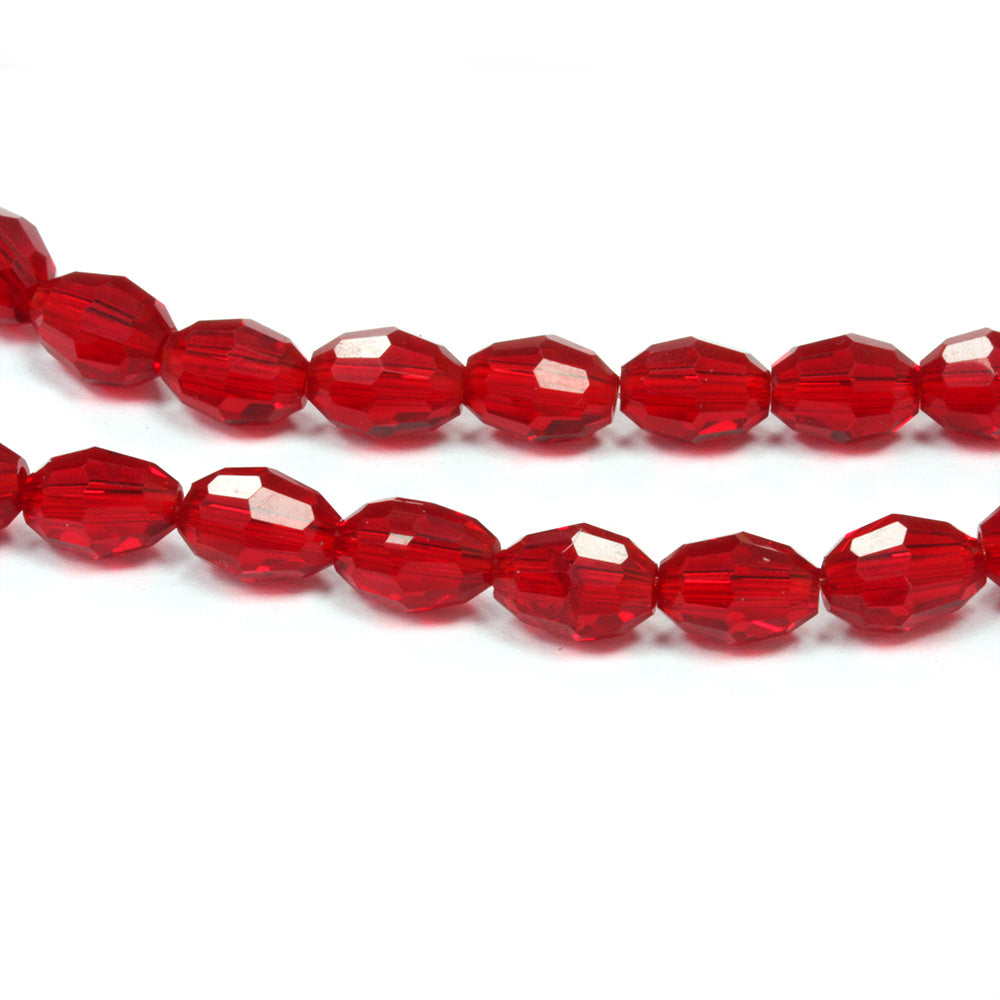 Faceted Oval 6x8mm Dark Red 6x8mm - Pack of 1