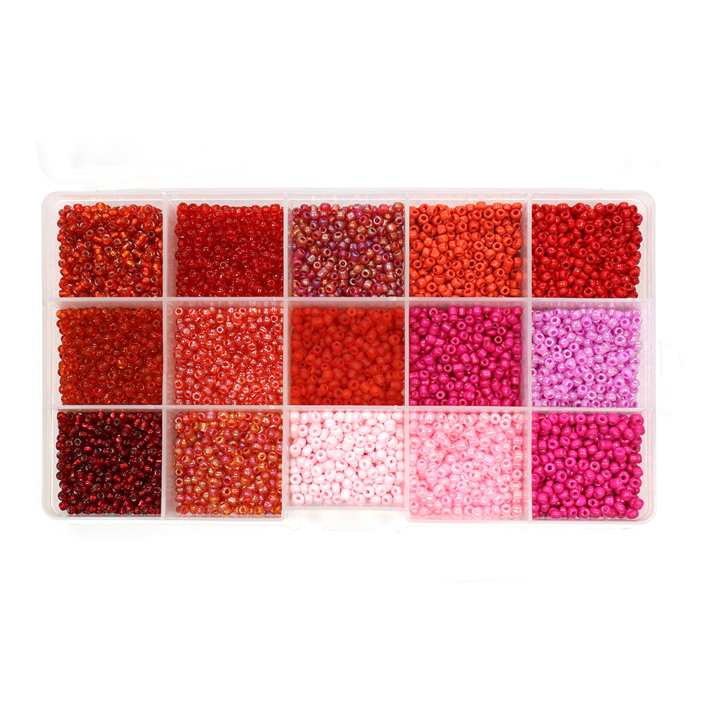 Glass Seed Beads Box Red 174x100mm - Pack of 1