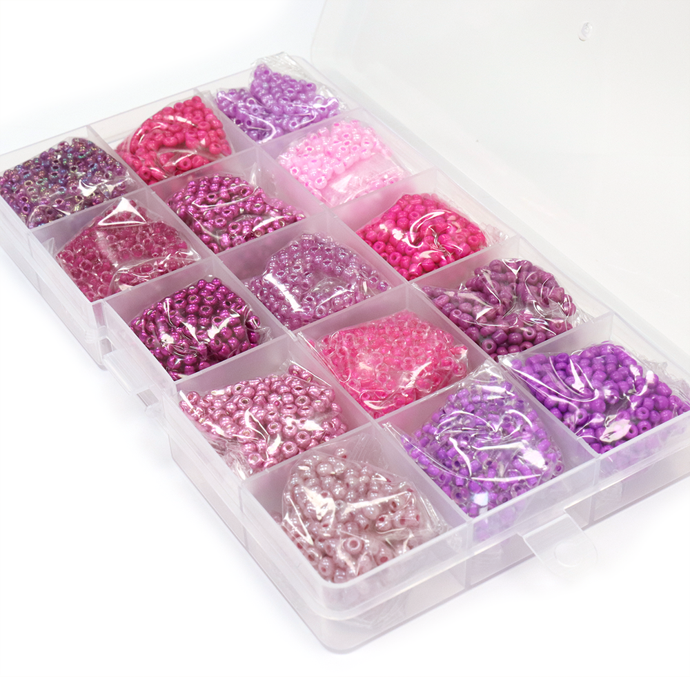 Glass Seed Beads Box Purple 174x100mm - Pack of 1