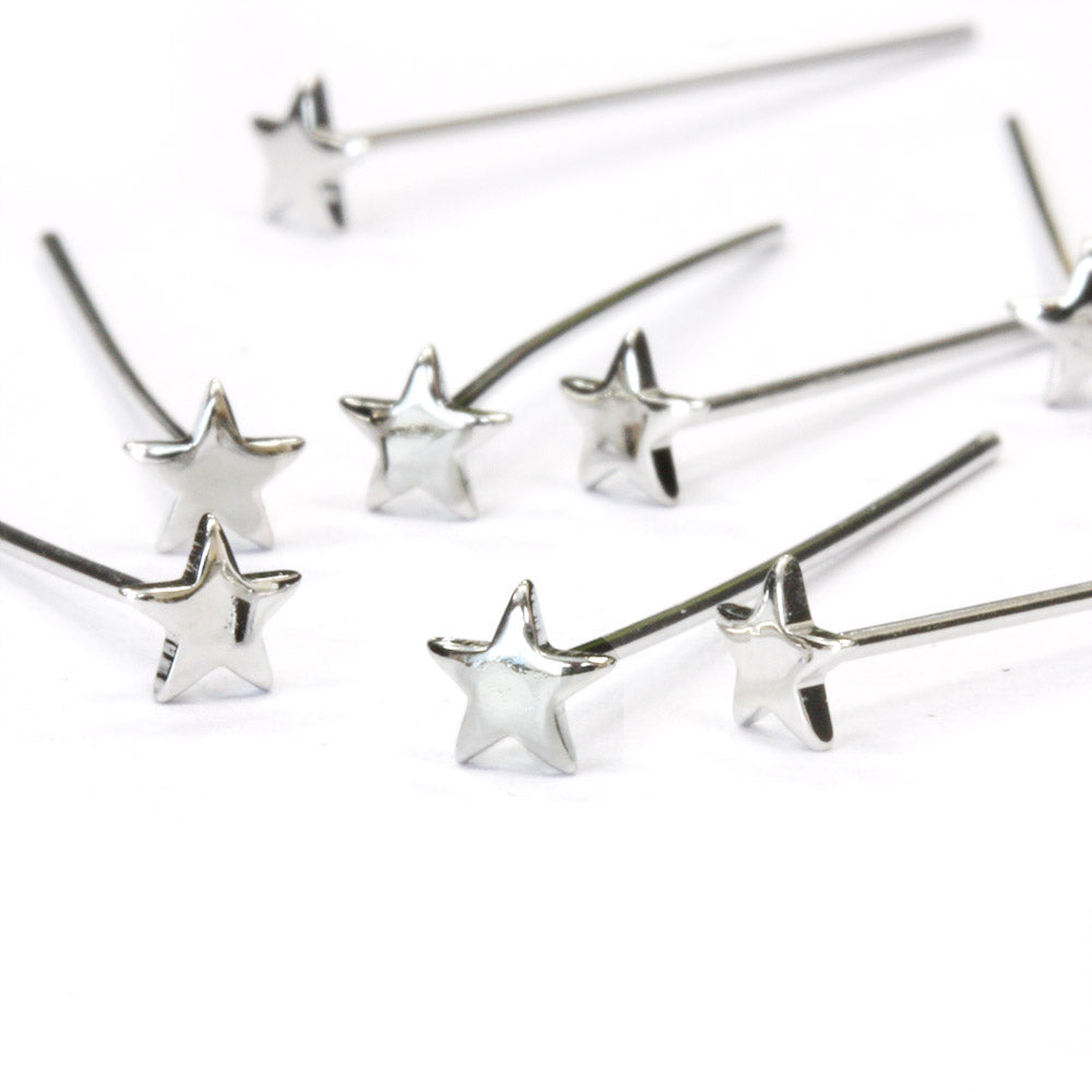 Star Headpin 30mm Silver Plated - Pack of 10