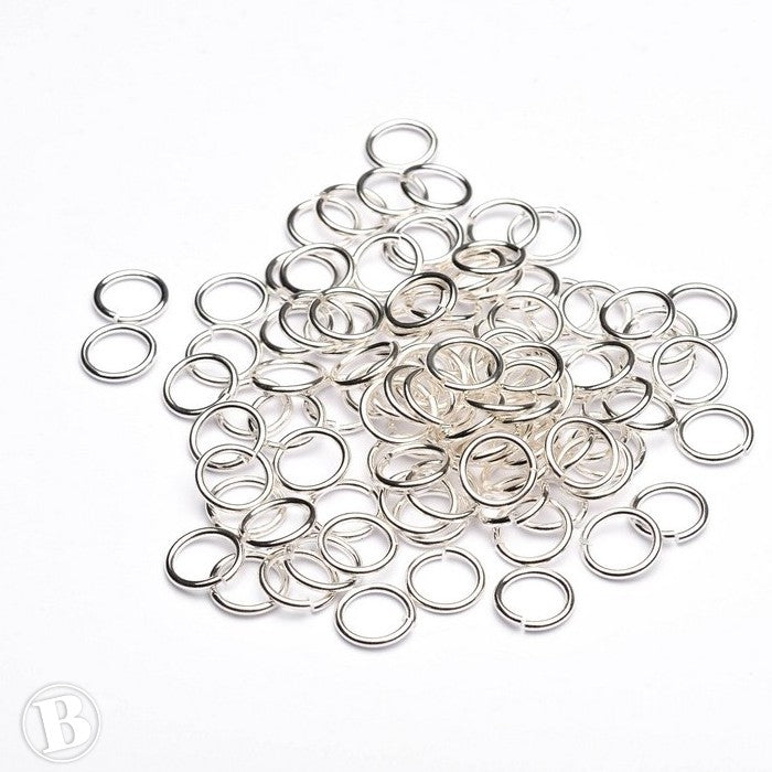 Jump Ring Silver Plated Metal 8mm-Pack of 10