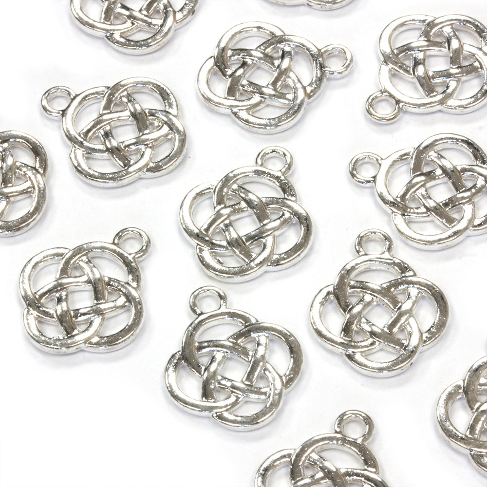 Celtic Knot Silver Plated 18x15mm - Pack of 50