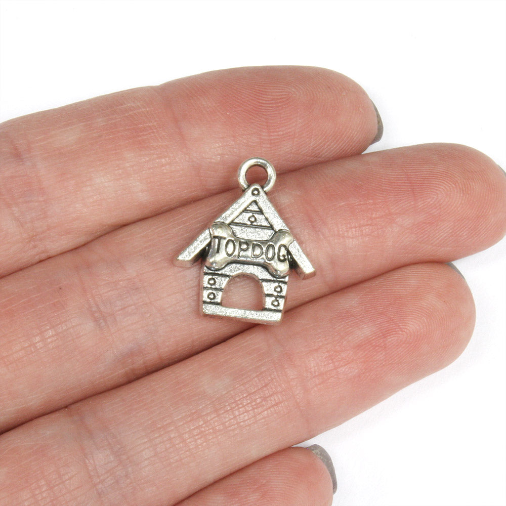 Dog House Antique Silver 20x17mm - Pack of 20
