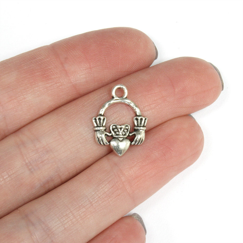 Claddagh Pendant Antique Silver 13.5x17.5mm - Pack of 25