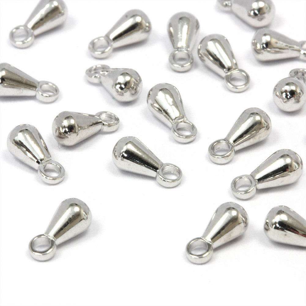 Drop 4mm Silver Plated - Pack of 20