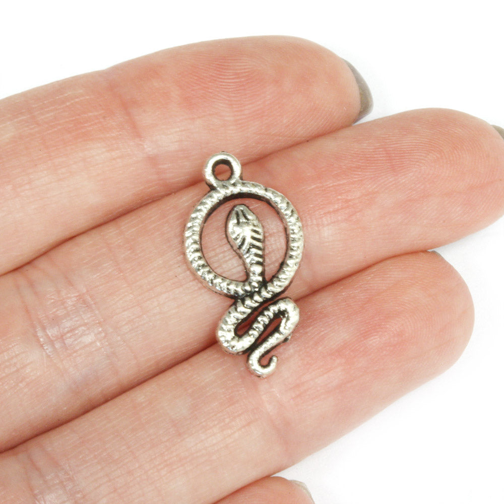 Coil Snake Antique Silver 23x12mm - Pack of 40