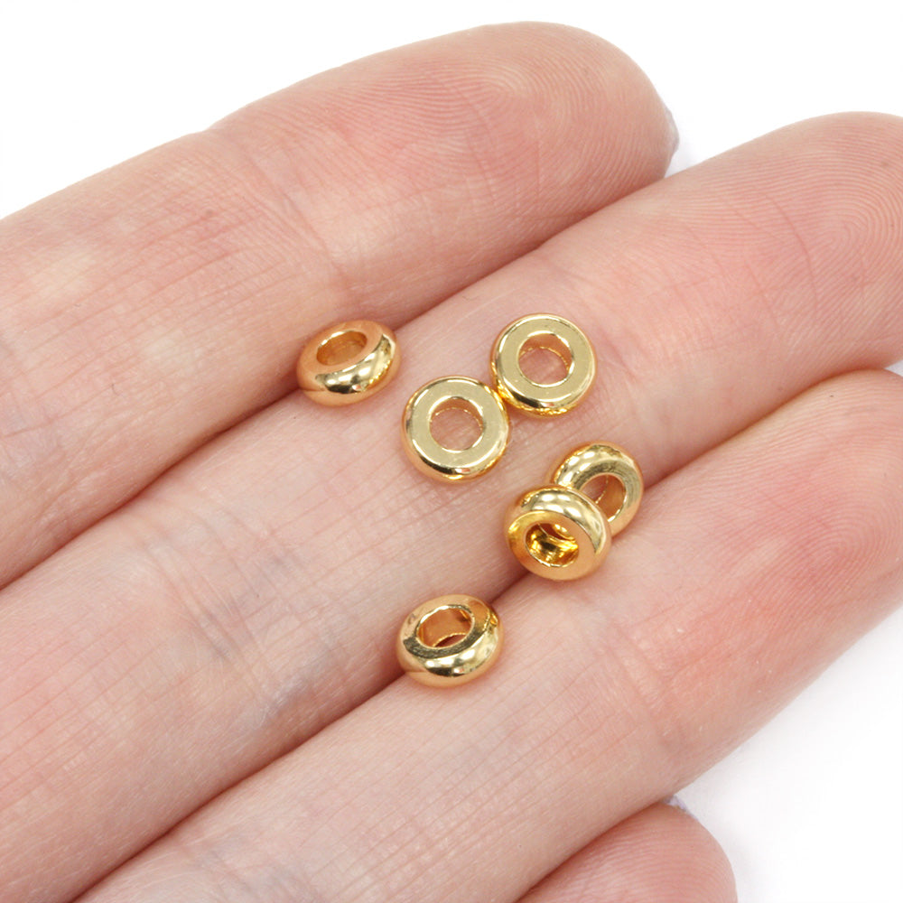 Tiny Washer 6mm Gold Plated - Pack of 10