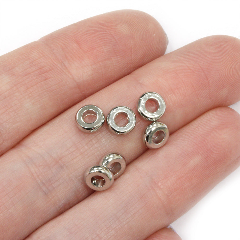 Tiny Washer 6mm Silver Plated - Pack of 10