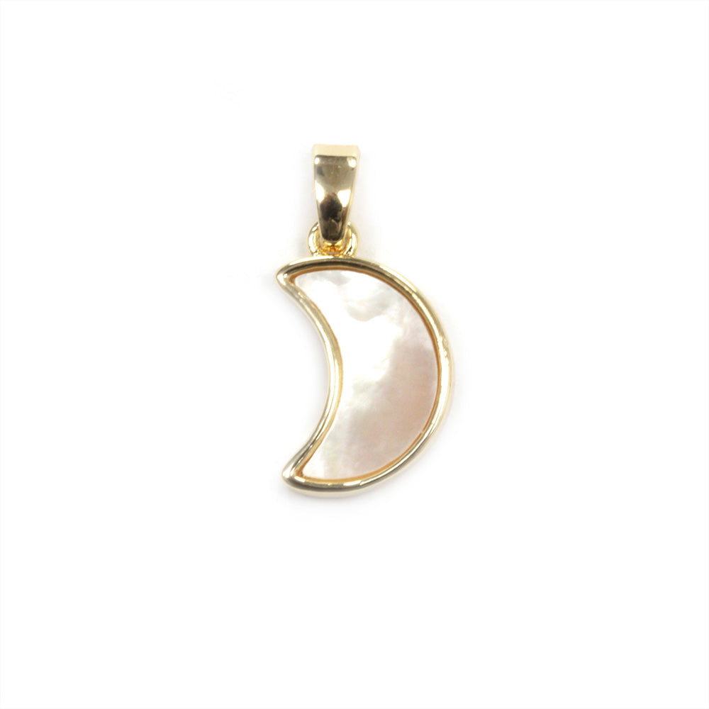 Shell Moon Pendant Gold Plated 20x9mm - Pack of 1