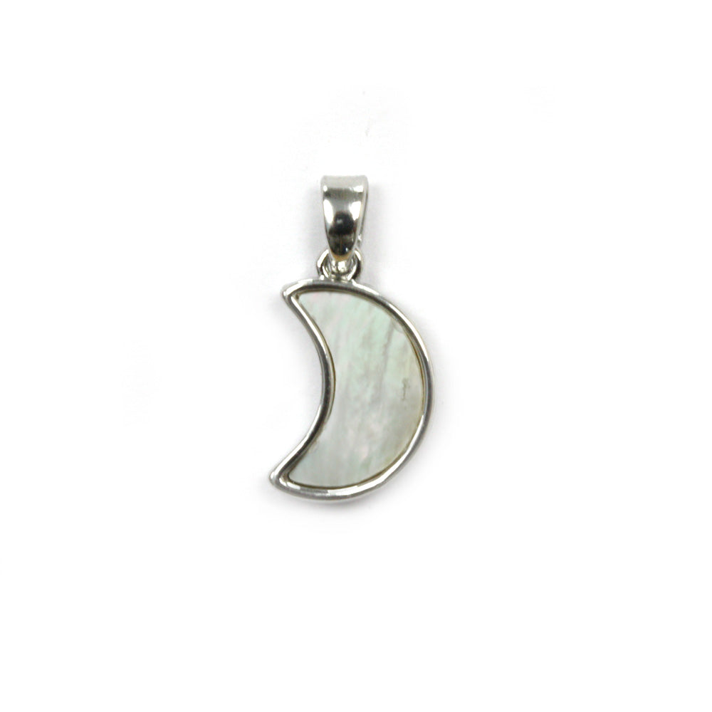Shell Moon Pendant Silver Plated 20x9mm - Pack of 1