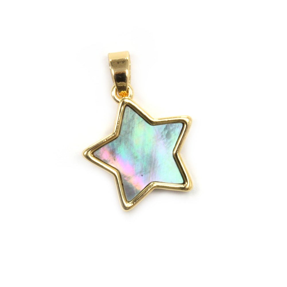 Shell Star Pendant Gold Plated 22x15mm - Pack of 1