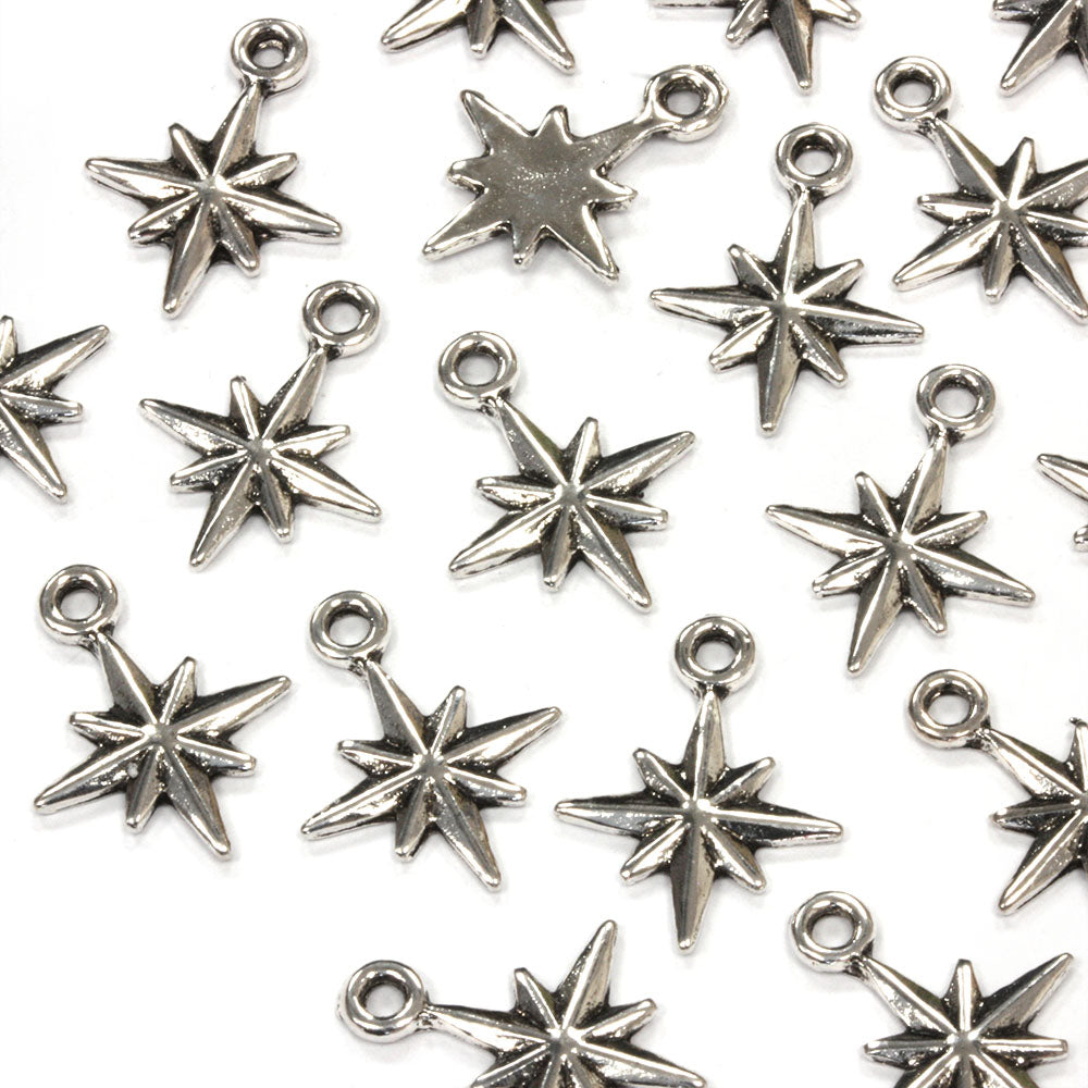 Star Antique Silver 18x14mm - Pack of 50